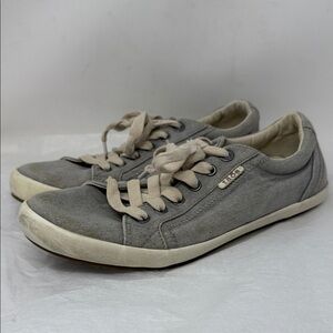 Taos Star Grey Canvas Comfort Sneakers size 12 neutral minimalist casual